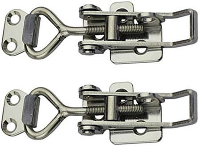 Adjustable Latch Buckle Cabinet Boxes Lever Handle Toggle Catch Latch Lock,Silve