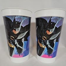 Vintage 1992 McDonald  s Batman Returns Plastic Cups - Lot of 2