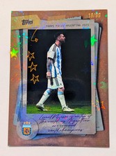 Lionel Messi 2025 Topps Focus Argentina Moments in Time Sky Blue /99 #48