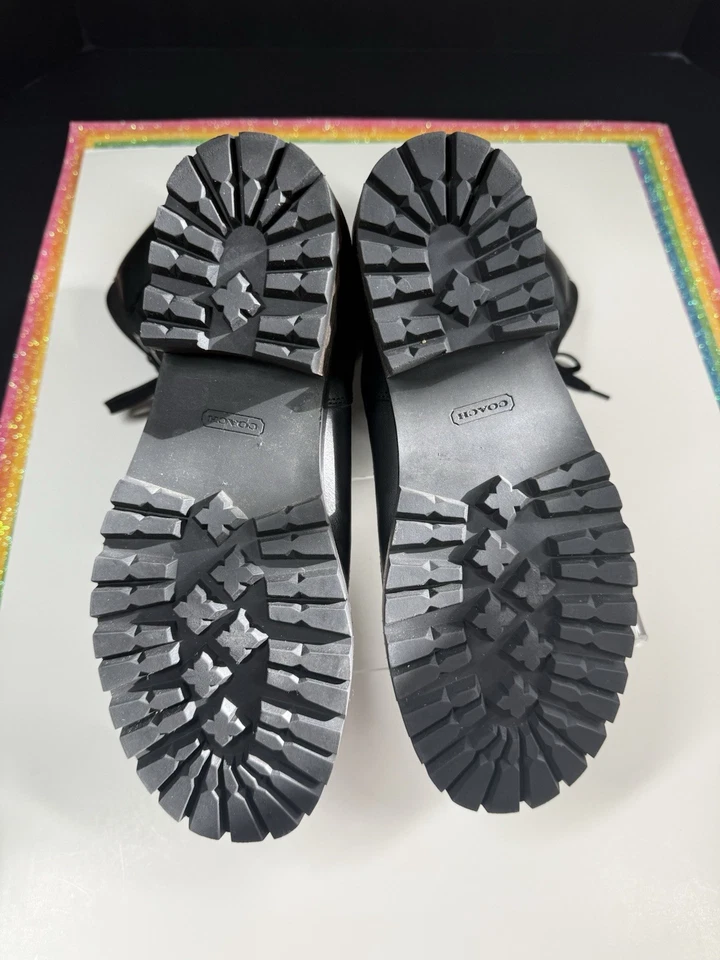 Coach Women's Size 8B Beverly Black Closed Toe Lace-Up Quilted Boots - Image 4 of 4