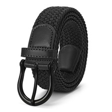 Women Elastic Braided Woven Belt Stretch Canvas Casual Belt 1.4'' for Golf Je...