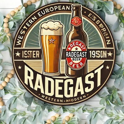  Radegast Beer Tin Metal Signs Home Décor 8x8 Rustic Detailed Illustration Deco