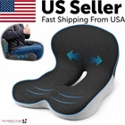 Memory Foam Seat Cushion w/Lumbar Support Pillow for Back & Sciatica Pain Relief