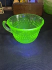 Green Uranium Depression Glass Coffee Tea Cup Roulette Anchor Hocking Glows VTG