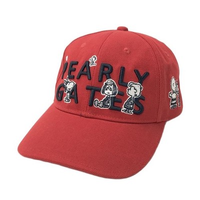 PEARLY GATES x PEANUTS Snoopy Red Cap Adjustable Hat FR Neu