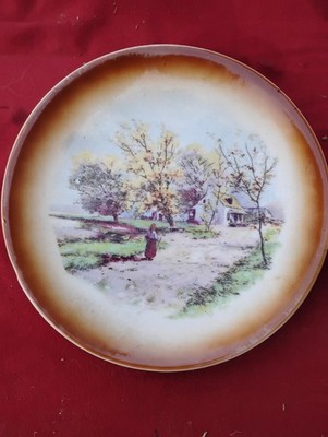 Bavaria Ceramic Bread Plate Schwarzenhammer Farm Woman Walking