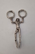 Antique Pair Hallmarked Sterling Silver Harlequin Silver Sugar Tongs Nips (55g)