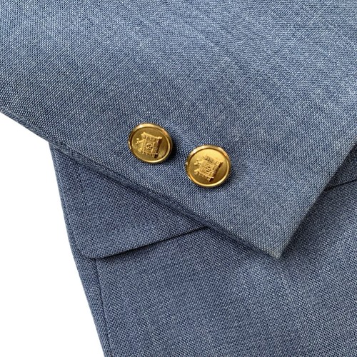 Vintage 42S Brooks Brothers Madison Fit Hopsack Punto Luz Azul Oro Botón Blazer - Imagen 8 de 12