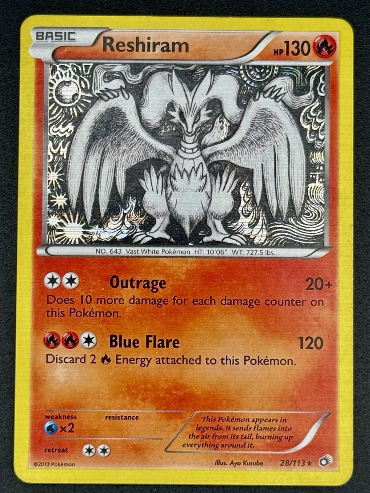 Reshiram 28/113 Legendary Treasures Holo Rare LP Pokemon TCG