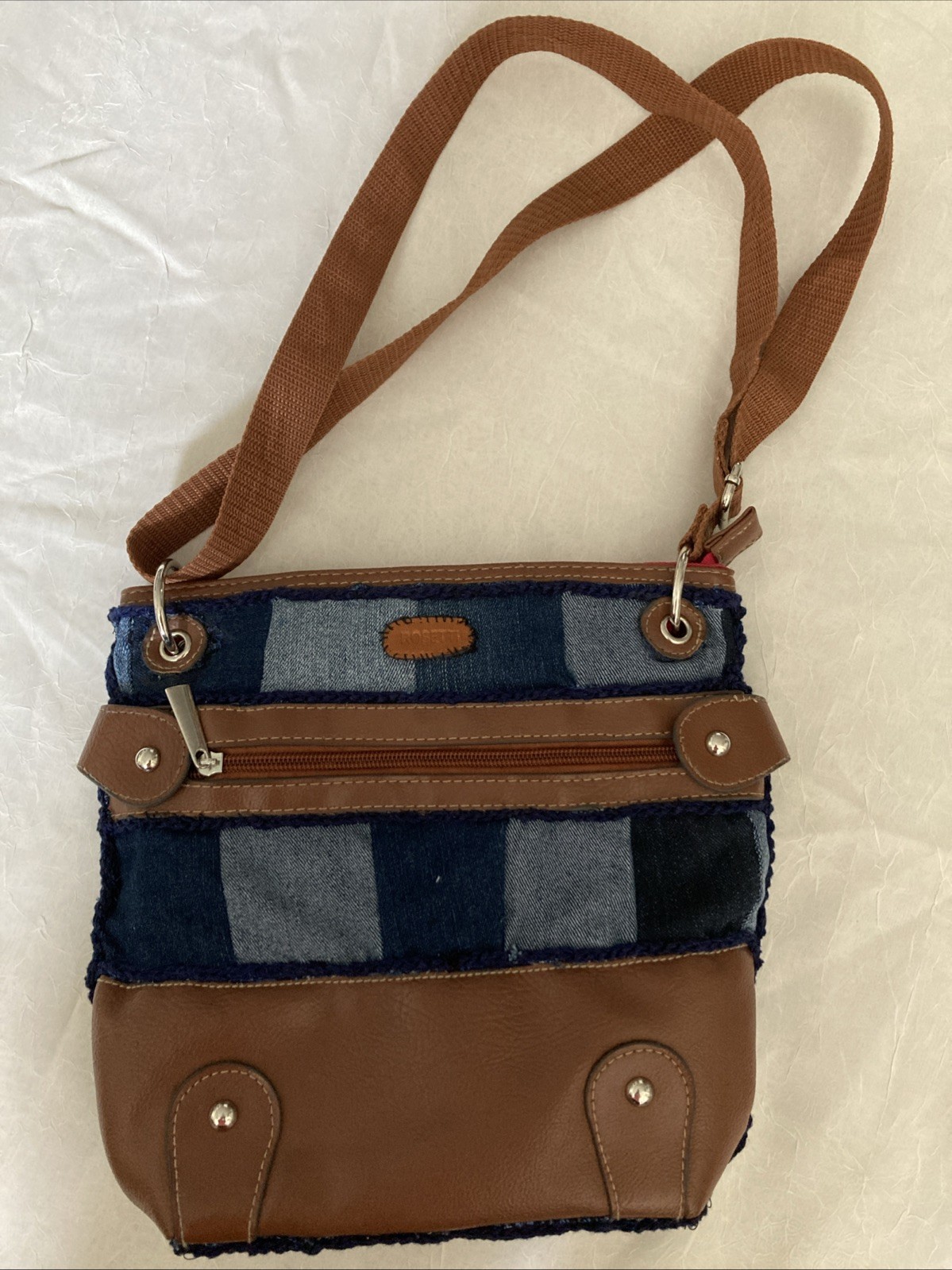 Denim Patchwork Hand Bag - image 1