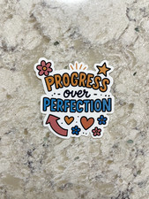 Progress Over Perfection Sticker l Gloss or Holographic l Waterproof Decal