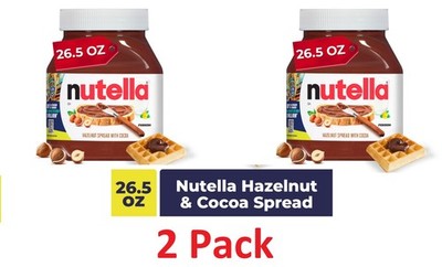 Nutella Hazelnut Spread with Cocoa 26.5 oz (2 Pack)   Creamy Chocolate Spread.