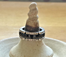 CHANEL Ultra Small Ring White Gold/Ceramic with Diamond 51mm/UK L: flex version 