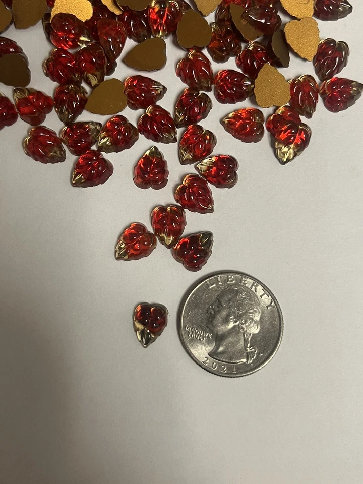 10x6 MM ALEMANIA OCCIDENTAL VINTAGE ROJO/LT TOPACIO AB VIDRIO JOYA HOJA LAMINADA (36 PIEZAS) Foto 3 de 3