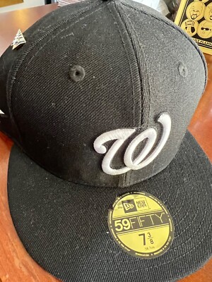 NEW WASHINGTON NATIONALS ROC NATION 59FIFTY 7 3/8 BLACK NEW ERA AUTHENTIC