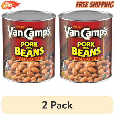 (2 pack) Van Camp's Pork and Beans, Canned Beans, 114 oz.