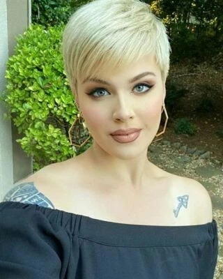 DREAMWORLD Light Blonde Pixie Wigs 100% Human Hair Soft Hair Heat Safe for Women Short Wigs