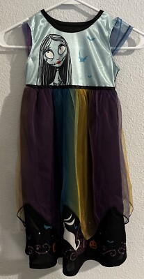 Nightmare Before Christmas Sally Girl's Halloween Satin and Tulle Nightgown 4/5