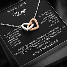 To My Wife Necklace, Gifts from Husband, Valentine Gifts for Her, Birthday Gift