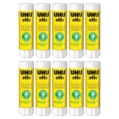 10 x UHU stic Klebestift Klebetube 40g Stiftform auswaschbar lösemittelfrei