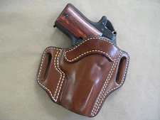 Kimber Micro .380 OWB Leather 2 Slot Molded Pancake Belt Holster CCW TAN RH