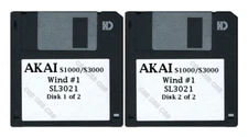 Akai S1000 / S3000 Set of Two Floppy Disks Wind #1 SL3021