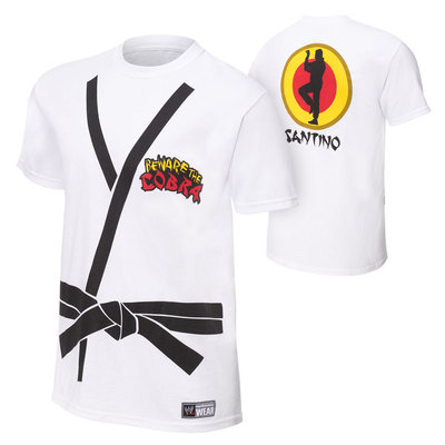 Santino S T-Shirt New WWE Authentic 100% Cotton White Tee WM BO Cobra Small TNA