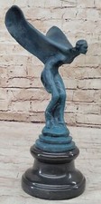 Elegant Art Deco Flying Lady Rolls Royce Sculpture Handcrafted by Charles Gift