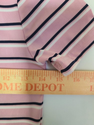 Ralph Lauren Polo Shirt Boys Sz 6 Pink Navy Blue Performance Polyester Elastane - Picture 7 of 8