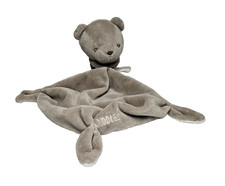Bear Lovey Cuddles Tied Corners Gray Security Blanket Fleece Baby Infant Plush