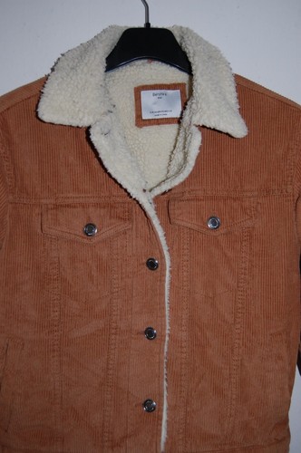 BERSHKA BSK - GR. XS - Cordjacke cognac mit Teddyfell - Bild 2 von 3