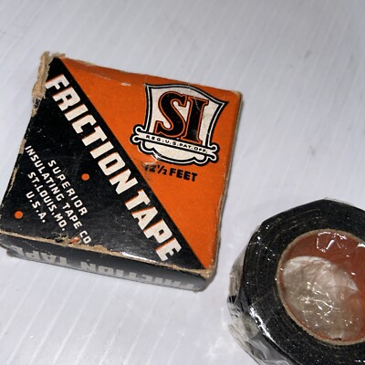 Vintage SEALED Friction Tape Roll Box Superior Insulating Tape Co St Louis/77b