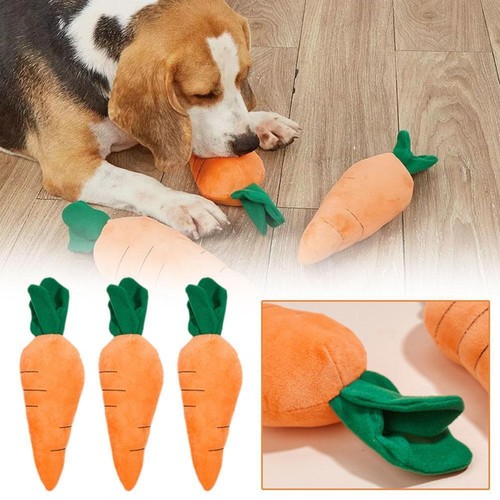 Carrot Dogs Squeaky Toy Bite Resistant Relieve Anxiety Toy. Dog Chew O4N2 C4C5 - Photo 4/12