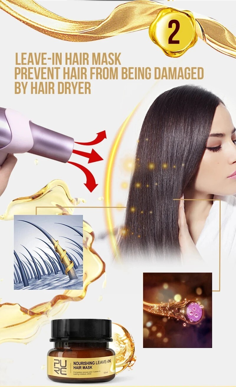 PURC Keratin Hair Cream Brazilian Hair Straightening And Smoothing Shampoo Hair