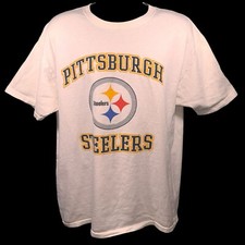 Vintage Y2K Pittsburgh Steelers Graphic White Short Sleeve T-Shirt Size XL
