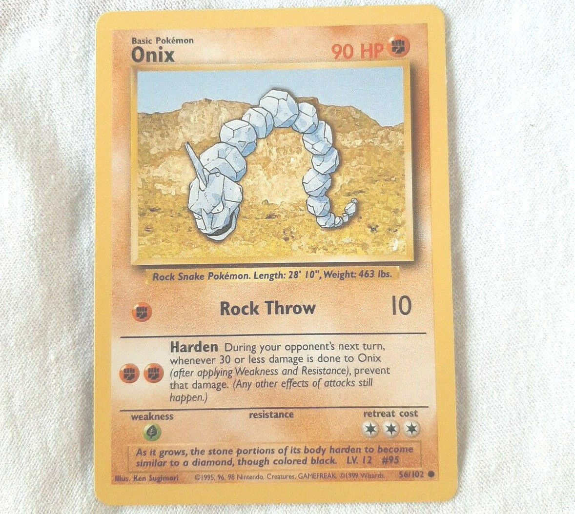 Onix - 56/64 - Common - Pokemon Card - Base Set Unlimited Edition - NM |  eBay