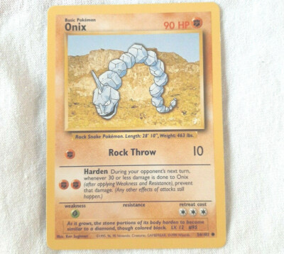 Onix - 56/64 - Common - Pokemon Card - Base Set Unlimited Edition - NM