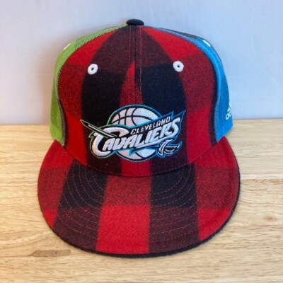 *SAMPLE* CLEVELAND CAVALIERS adidas Red/Green/Blue Plaid NBA Fitted Hat *SCARCE*