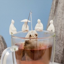 Set Of 4 Tea Fisherman Tea Bag Holders Silicone Kitchen Gadget Gift - Cheapest