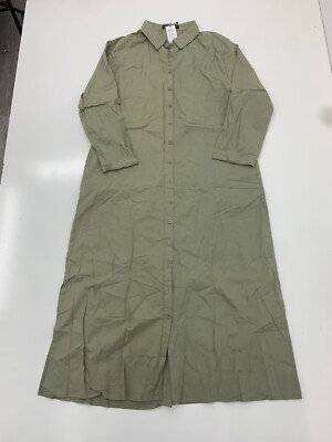 Zanzea Womens Green Long Sleeve Button Up Dress Size Large