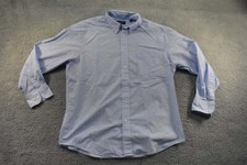 Chaps Ralph Lauren  Dress Shirt Blue Horseshoe Print Derby Size XL 16.5 32/33