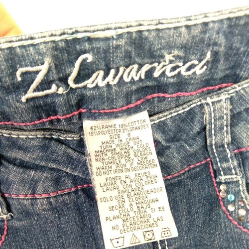 Z Cavaricci Jeans Girl's Size 8 W24 L16 Butterflies Beading Blue Denim Pants - Picture 8 of 8
