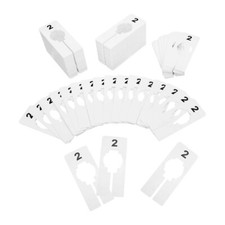Hangers Retail Clothes Rack Rectangular Plastic Size 2 Dividers 10Pc White 2"x5"
