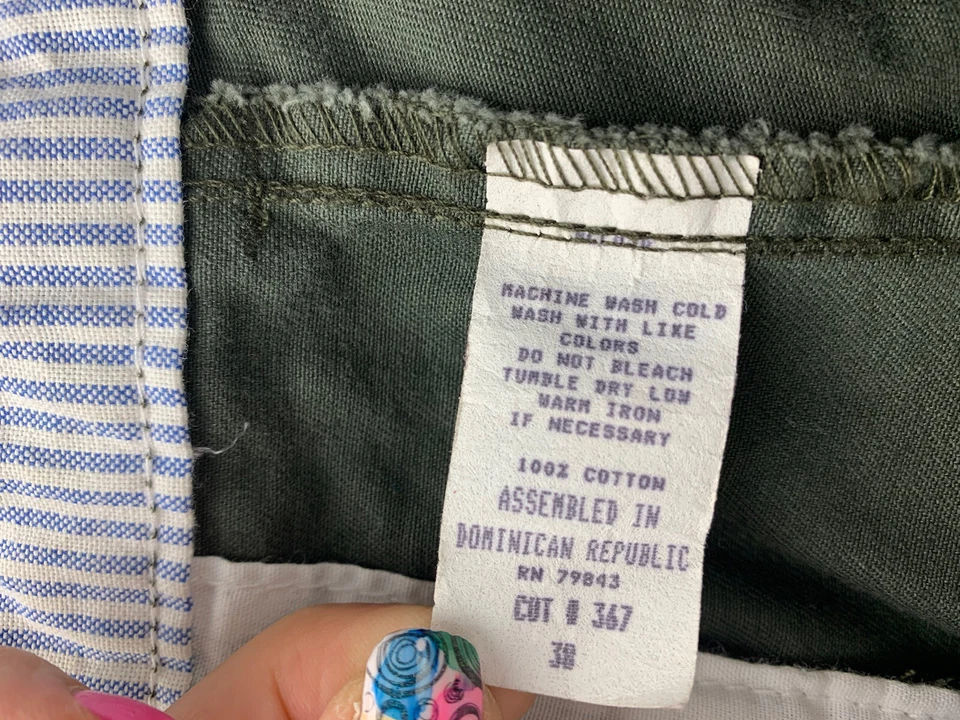 Pantalones Cortos Para Hombre Marca Baxter Plisados Verde Oliva Talla 38 Algodón Foto 4 de 4