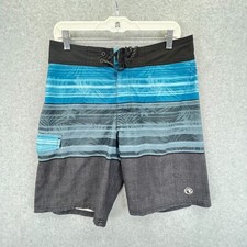 Ocean Current Mens Size 30 Blue Gray Tropical Theme Board Shorts Swim Shorts