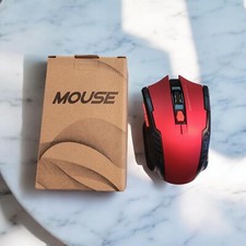Red  Black USB Wireless Mouse W Receiver And Batteries