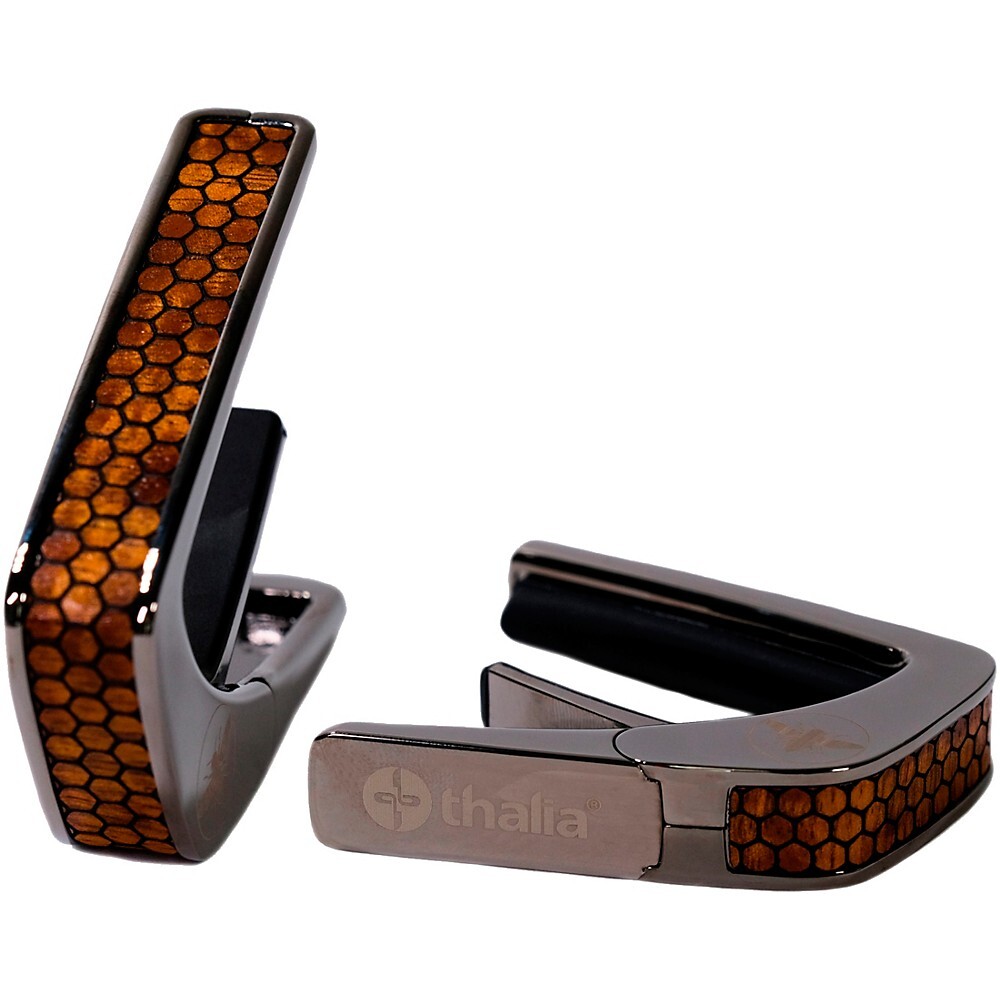 Thalia Premium Black Chrome Capo AAA Curly Hawaiian Koa Спасет пчелиные соты
