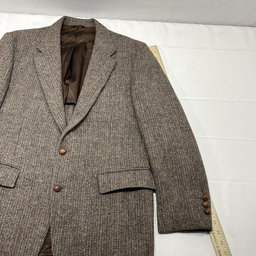 VTG Harris Tweed Men's 100% Wool Blazer Multicolor Herringbone • USA • 42R - Picture 6 of 14