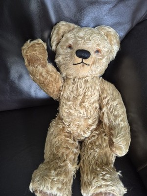 Vinatge 50er Jahre Chad Valley Golden Mohair vollgelenkter Teddybär mit Knurrer