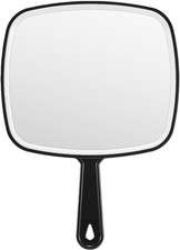 12.4" Lx 9" W Handheld Mirror, Wide View Shower Mirror, Black